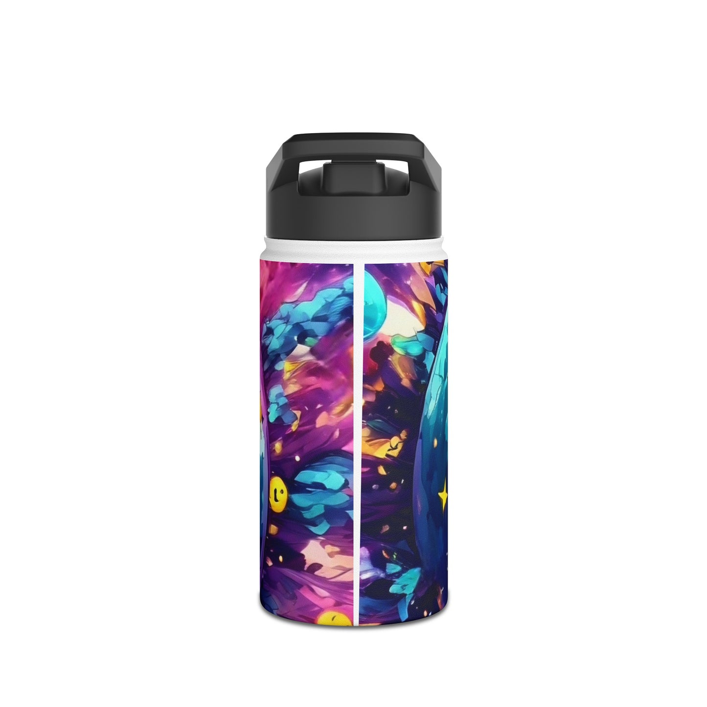 Outerspace smily face Stainless Steel Water Bottle, Standard Lid