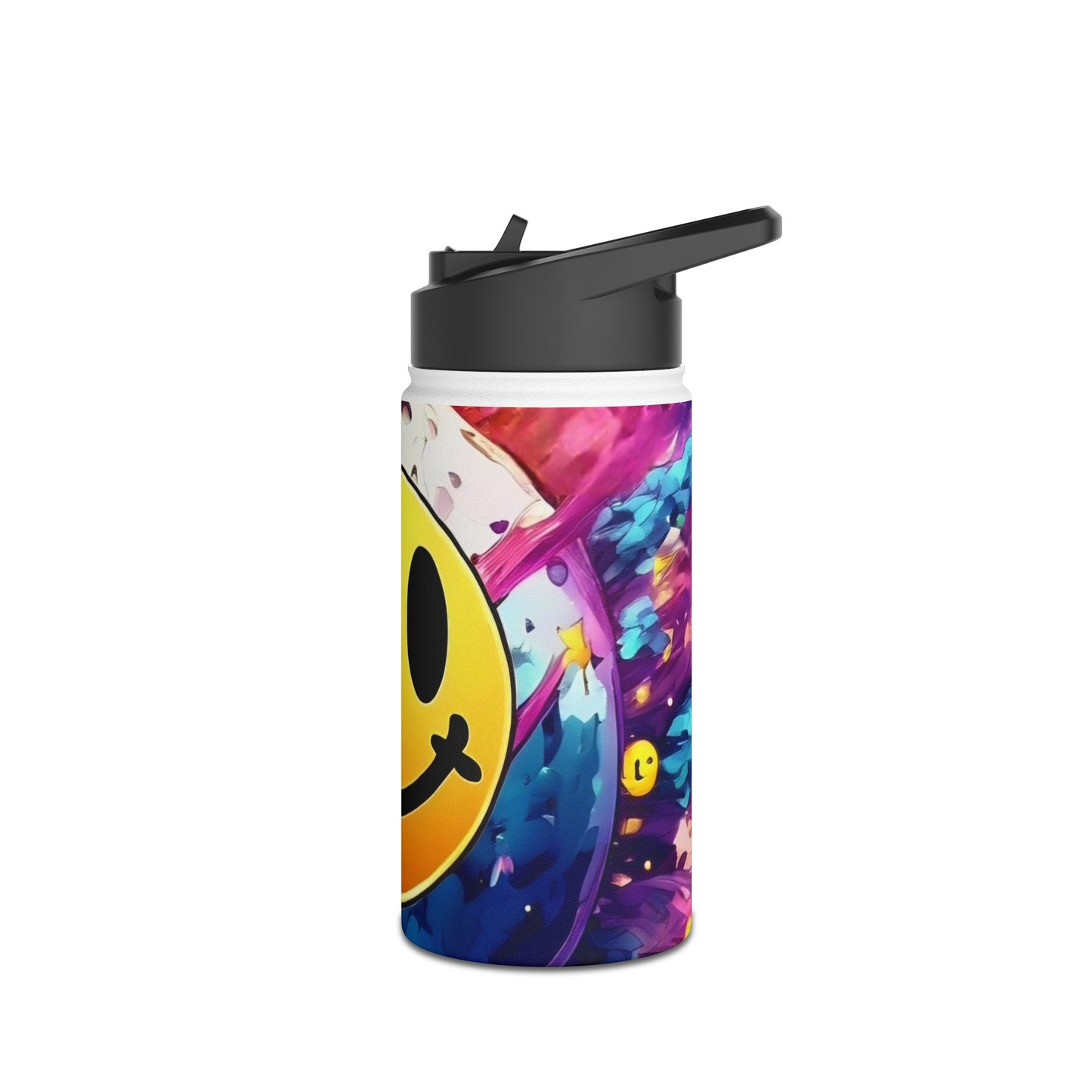 Outerspace smily face Stainless Steel Water Bottle, Standard Lid